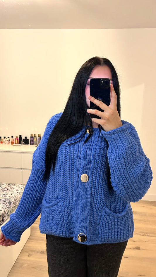 Pull en maille bleu