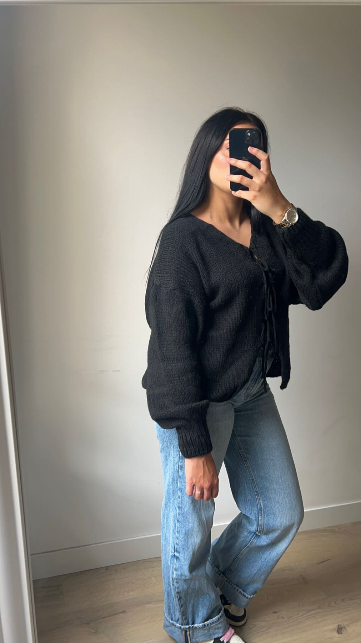 Pull à nœuds noir